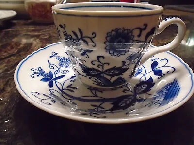 Vintage Blue Onion Pattern Vienna Woods Cup And Saucer Set Excellent • $5