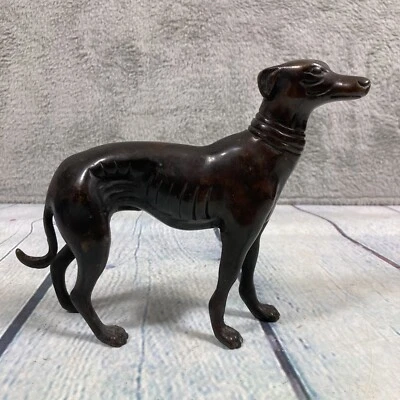 £41.28 • Buy Vintage Greyhound Whippet Dog Figurine Sculpture Brass Metal Bronze Tone