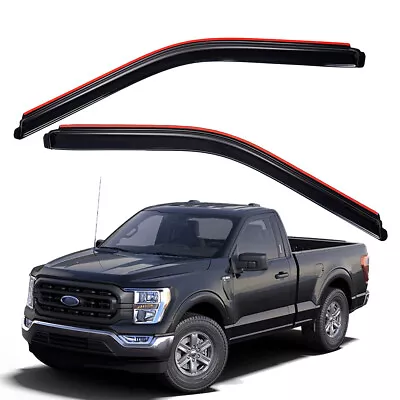 Fits 2015-2024 Ford F-150 Regular Cab In-Channel Smoke Vent Shade Window Visor • $37.95