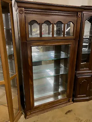 BN 08: Mahogany Side Loading Curio China Cabinet • $575