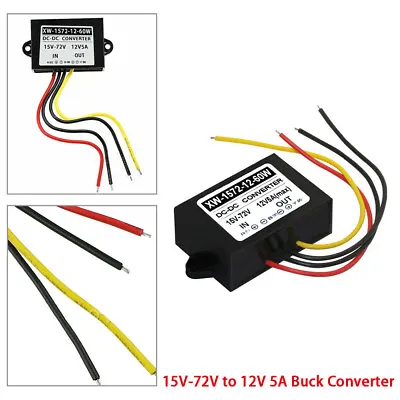 15-72v To 12V DC-DC  Buck Converter Step Down 18V24V36V48V60V To 12V 60W Outputs • £13.90