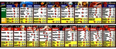 $14.95 • Buy X-Men Vs Street Fighter (Marvel) Arcade Moves List/Instruction Sheet Stickers