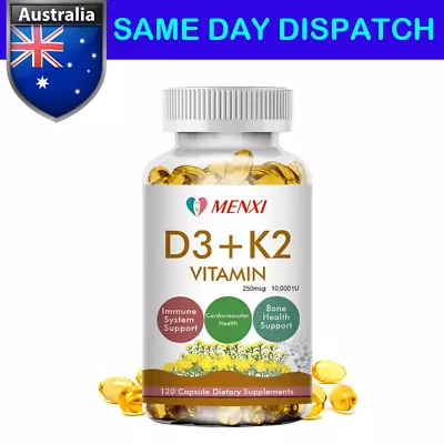 MENXI Vitamin D3 10000IU K2 MK-7 250mcg Boost Immunity & Bone Health 120 Softgel • $18.69