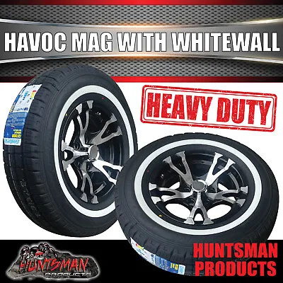 14  Trailer Caravan HT Holden Havoc Alloy Mag Wheel Rim & 195R14C Whitewall Tyre • $207