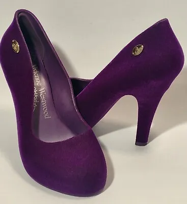 Vivienne Westwood X Melissa Anglomania Purple Velvet Pumps Women's Size US 8  • $149