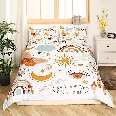 Bohemian Rainbow Twin Bedding Sets For Girls Kids Boho Sun Moon Stars Comfort... • $49.77