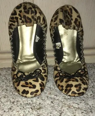 MERONA Leather Ballet Flats~Cheetah Print~Size 6 • $14.99