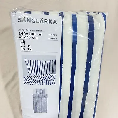 BUY ONE GET ONE FREE! Ikea SANGLARKA Stripe Single Duvet Set BRAND NEW 140x200cm • £20