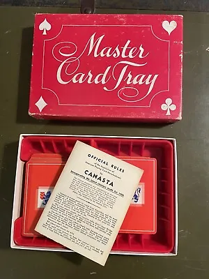 Vintage 1950 Canasta Master Card Tray W/ Playing Cards Rules EUC Jokers • $8.99