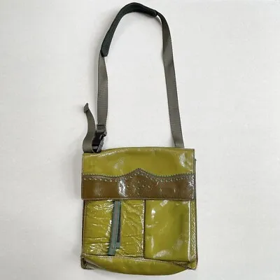 Vintage Miu Miu Green Patent Leather Crossbody Shoulder Bag  • $225