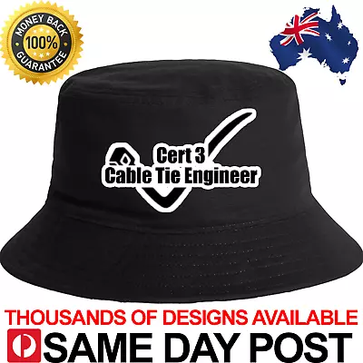  CERT 3 CABLE TIE BUCKET HAT - Summer Fun Cool Aussie Funny Sesh Adult Humour  • $19.95