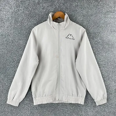 Kappa Track Jacket Mens Small White Windbreaker Full Zip Festival Sportswear • £9.99