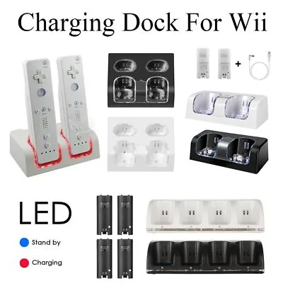 Battery Charger Dock USB Cable Cradle For Nintendo Wii Remote Controller • $17.21