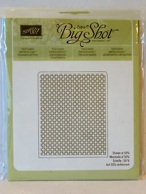 Stampin Up SQUARE LATTICE Embossing Folder Bigshot Sizzix NEW • £30.64