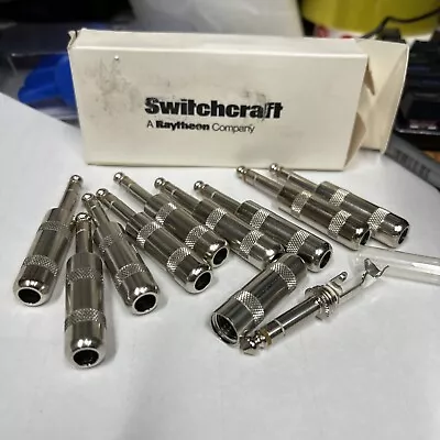 (10) Switchcraft NOS Large 1/4  Speaker Guitar Stereo Plugs -New Old Stock Box • $79