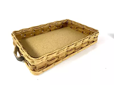 Vintage PYREX 13 X 9 Wicker Casserole Holder Carrier Leather Handles • $25