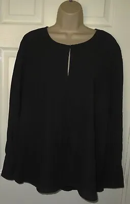 Womens🦋NEXT 🦋black Shirred Detail Longline Top Blouse Size 18 • £8.99