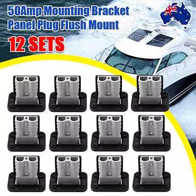 12pcs Anderson Plug Flush Mount 50Amp Mounting Bracket Panel Cover For Caravan • $28.96