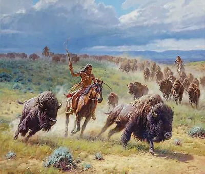 Martin Grelle - Chasing Thunder - S/N Canvas Giclee - 30 X 36 - MINT • $1040