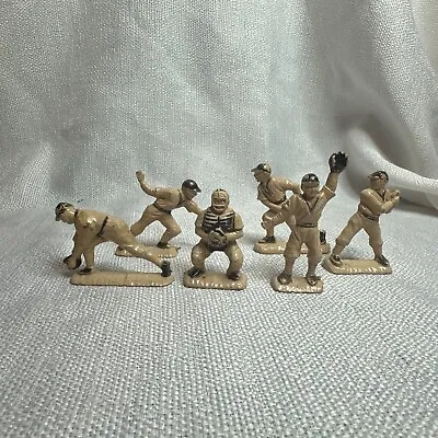 Vintage Ajax Baseball Player Figures Hard Plastic 1960s Lot Of 6 Cake Toppers • $5.99