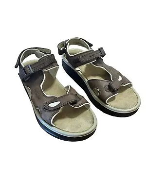 MBT Size 11   KISUMU  Dark Brown Leather Women’s Toning Rocker Sandals Shoes • $45