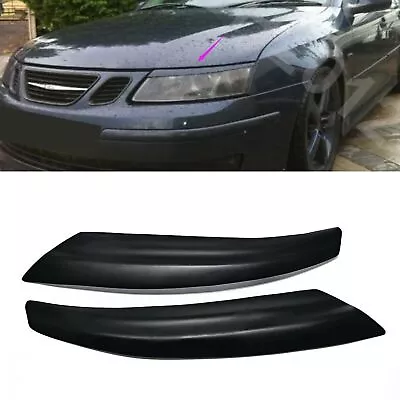 Matte Black Fiberglass Front Headlight Eyelid Eyebrow Cover Trim For Saab 9-3 • $25.45