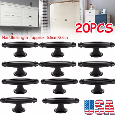 20 Pcs Cabinet Handles Matte Black Kitchen Cupboard Drawer Pulls Knobs Hardware • $13.78