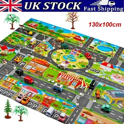 Baby Kids Toy Car Traffic Road City Scene Signs Education Play Mat Carpet 130cm • £7.79
