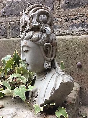 Divine Beautifully Detailed Kwan Yin Bust  Statue  For The Home Or Garden. • £24