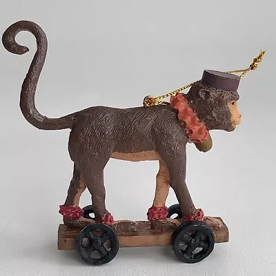 Vintage Monkey Circus Animal On Wheeled Cart Christmas Ornament • $18