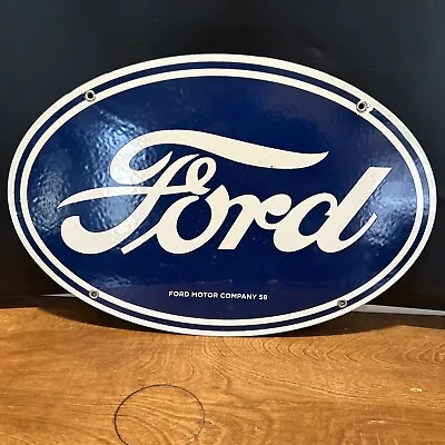 58 Vintage Style ''ford Motor Company'' Porcelain Dealer Sign 11x16.5 Inch • $124