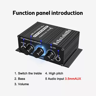 400W 12V HiFi Bluetooth Digital Power Amplifier Mini Stereo Audio Amp Car Home • £17.86