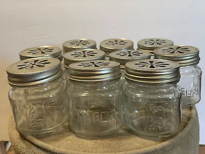 10PCS Small Mason Jars 8oz Glass Arts Storage Smelly Jelly Lids Empty Jars • $25