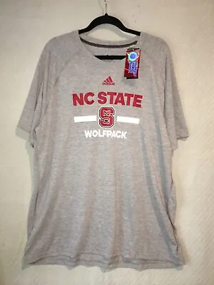 $9.99 • Buy Men's 2xl Adidas Nc State Wolfpack Gray & Red Trim Short Sleeve Ultimate T-shirt
