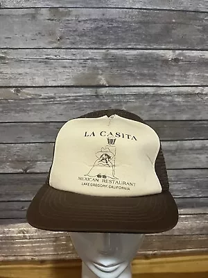 VTG La Casita Restaurant Snapback Hat Cap Brown Mesh Back California • $15.99