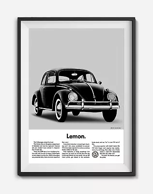 VW Lemon Advertisement - Restored And Remastered - 12  X 18  • $30