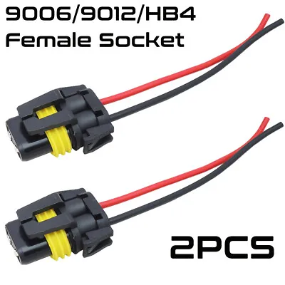 2pcs Wire Pigtail Female Socket 9006 HB4 Harness Head Light Low Beam Connector  • $8.99