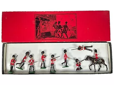 Vintage Lead Painted Toy Soldiers Coldstream Guards Set Of 9 In Box Marked § • $150