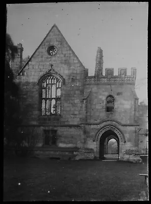 Magic Lantern Slide WINGFIELD MANOR ENTRANCE TO HALL C1890 PHOTO DERBYSHIRE • £10