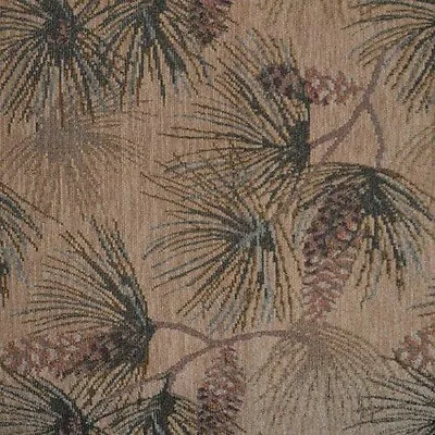 Upholstery Fabric Mountain Lodge Cabin White Pine Forest Pinecone Furniture • $36.95