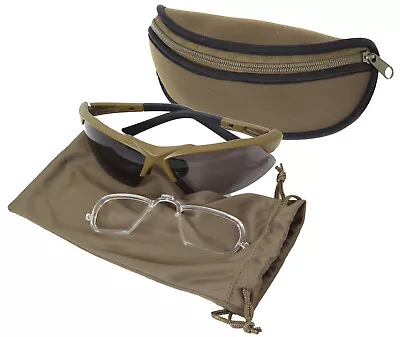 Coyote Brown Tactical Eyewear Kit Men's Polycarbonate UV400 Sunglasses • $34.99