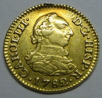 1782 Sevilla 1/2 Escudo Charles Iii Spain Gold Doubloon Spanish Colonial Era  • $240