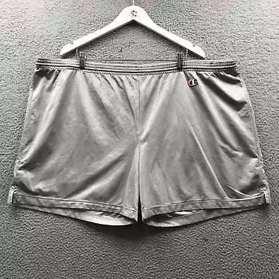 Vintage 80s Champion Mesh Shorts Men's 3XL Embroidered Logo Gray • $14.99