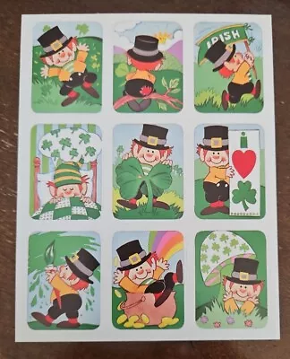 Vintage Eureka St. Patrick's Day Stickers Leprechauns Pot Of Gold Shamrocks • $4.96