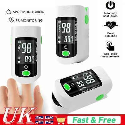 Premium Medical Grade Fingertip Hear Rate Oximeter O2 Blood Saturation Reader • £9.98