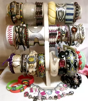 *over 40 Pieces* Vintage~now Assorted Bracelet Lot~cuff~stretch~beads~bangles • $15