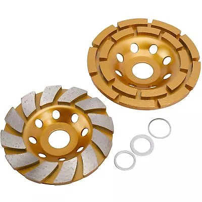 2 Pack Diamond Cup Grinding Wheel Including 4-1/2'' Double Row & 4'' Turbo Row • $18.85