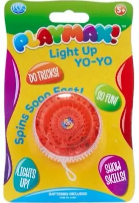 Playmax Light Up Yo Yo Spins Do Fast Tricks. Various Colours Batteries Included • £5.03