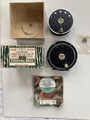 Vintage Pflueger Medalist 1498 Fly Fishing Reel With Extras!   +++  SEE PICTURES • $41