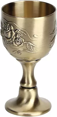 Wine Goblet Glasses Chalice European Goblet Vintage Metal Embossed Wine Cup Art • $19.99